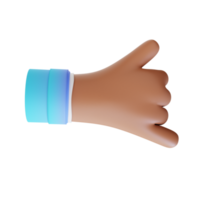 3d illustration ring upp mig hand gester png