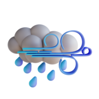 Ilustración 3d lluvia tormentosa png