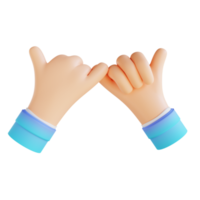 ilustração 3D mostrando gestos de mão de promessa png