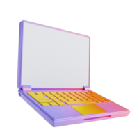 3d illustration färgrik bärbar dator png