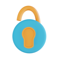 3D illustration security unlock png