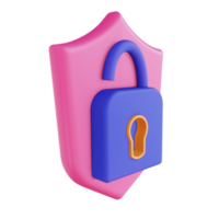 3D illustration security unlock png