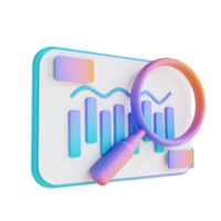 3D illustration search data analysis png