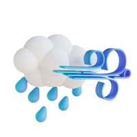 3D illustration stormy rain png