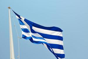 vista de la bandera de grecia foto