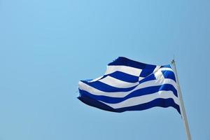 vista de la bandera de grecia foto