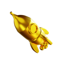 3D-Darstellung Goldene Rakete png