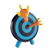 3D illustration target and goal suitable for marketing png