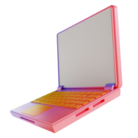 3D-Darstellung bunter Laptop png