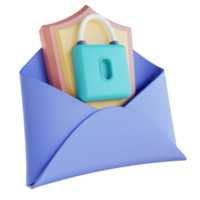 3D illustration security email png