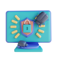 3D illustration virus computer security png