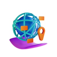 3D illustration global seo and local ceo png