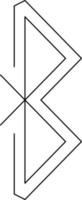 Bluetooth web icon drawn with line. vector
