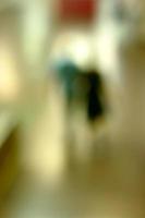 Blurry human silhouette in a subway photo