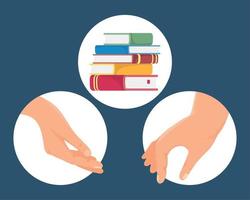 hands and books vector