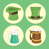 st patricks day icons collection vector
