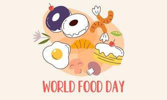 dibujado a mano vector de ilustración del día mundial de la alimentación