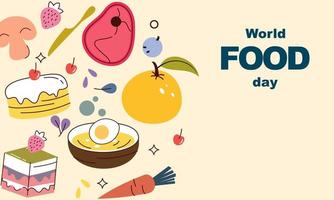 Hand drawn world food day illustration vector