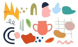 Modern trendy doodle and abstract nature icons vector illustration