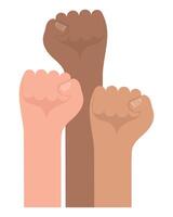 interracial fists hands vector