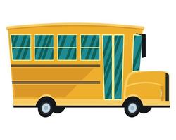 vista lateral del autobús escolar amarillo vector