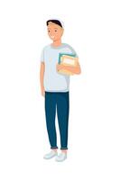 student boy with books vector