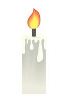 wax candle on fire vector