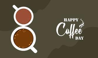 International day of coffee background, coffee cup logo vector