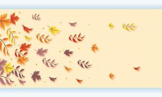 autumn season leafs flying vector