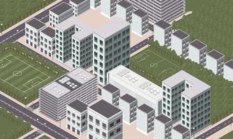 buildings and soccer camps vector