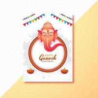 Beautiful happy ganesh chaturthi creative card brochure background vector