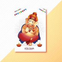 fondo de folleto de celebración de festival de ganesh chaturthi feliz tradicional vector