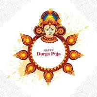 Happy durga puja india festival holiday card illustration background vector