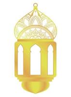 islamic golden lamp vector