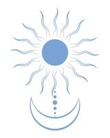 sun and moon esoteric vector