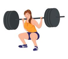 strong woman lifting weight vector