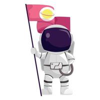 astronauta con bandera vector