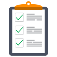 Clipboard and check marks. Flat style design png