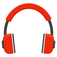 icono de auriculares rojo aislado. png