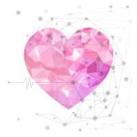 coeur polygonal rose isolé png