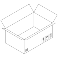 svart översikt vit låda png