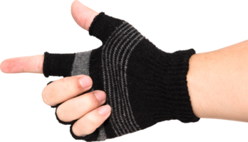 Hand in glove pointing finger isolate png