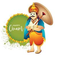 feliz onam festival del sur de la india kerala fondo de tarjeta de vacaciones vector