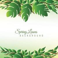 Decorative realistic tropical green leaves background vector
