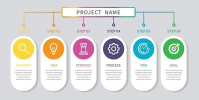 plantilla de diseño infográfico con 6 opciones vector