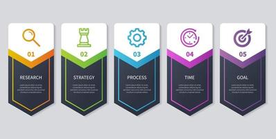 infographic design template with 5 steps vector