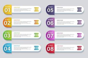 infographic design  with 8 options vector