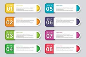 infographic design  with 8 steps vector