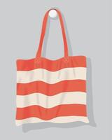 striped fabric bag realistic vector