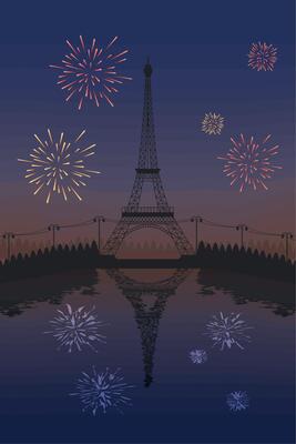 eiffel tower in landscape